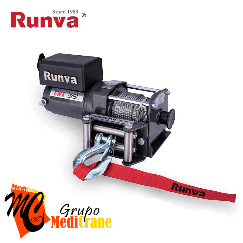Cabrestante el&eacute;ctrico RUNVA completo de 3000lbs (1360Kg)  EWX3000UWS - 24V con mando