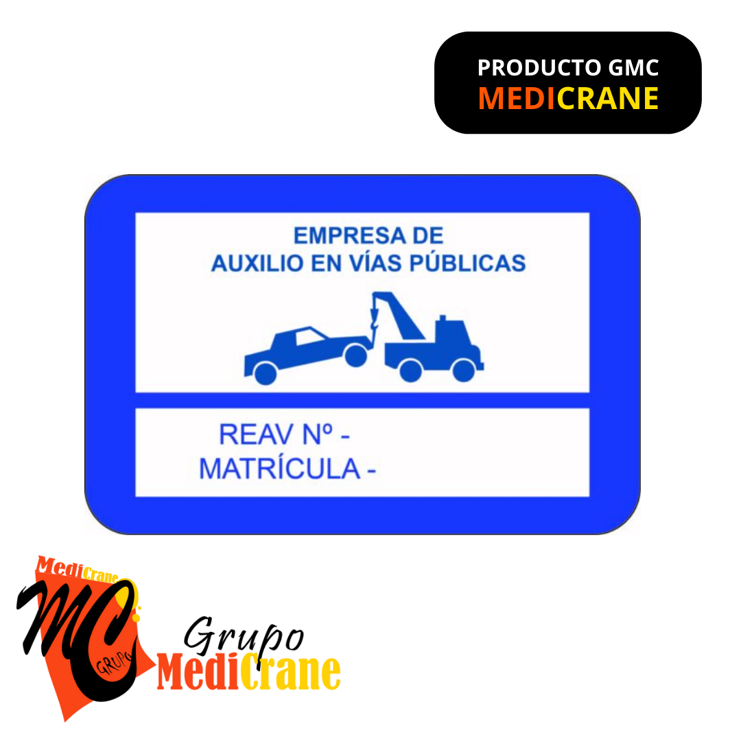 Nueva placa de aluminio homologada V-24 de Auxilio en carretera - INCLUYE GRABACIÓN-. Ref. 24245