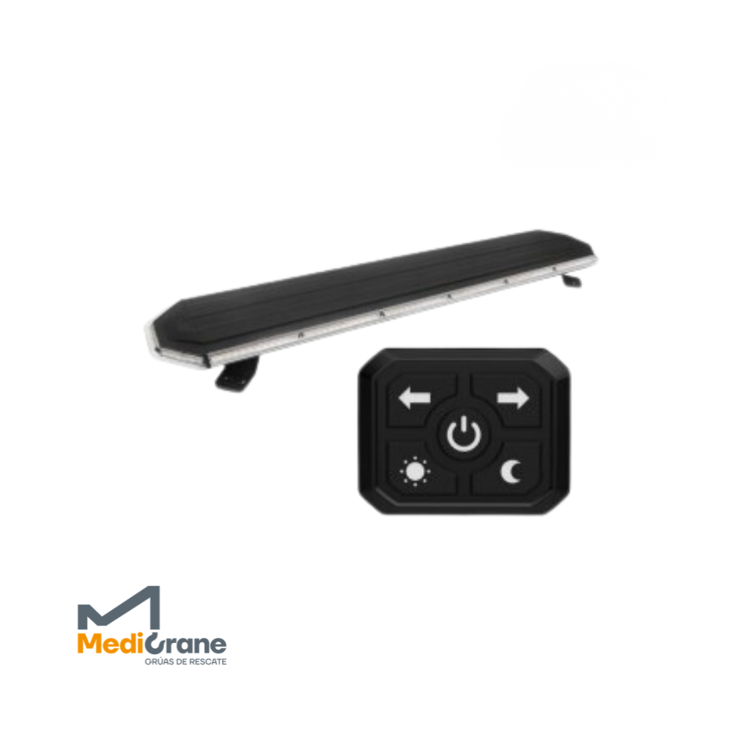 PUENTE DE LUCES GMC DE LED, 1528X218X25MM, 12V/24V, 252 LED, 122W, 4 DESTELLOS, CON MANDO, BLK0043  REF.12520