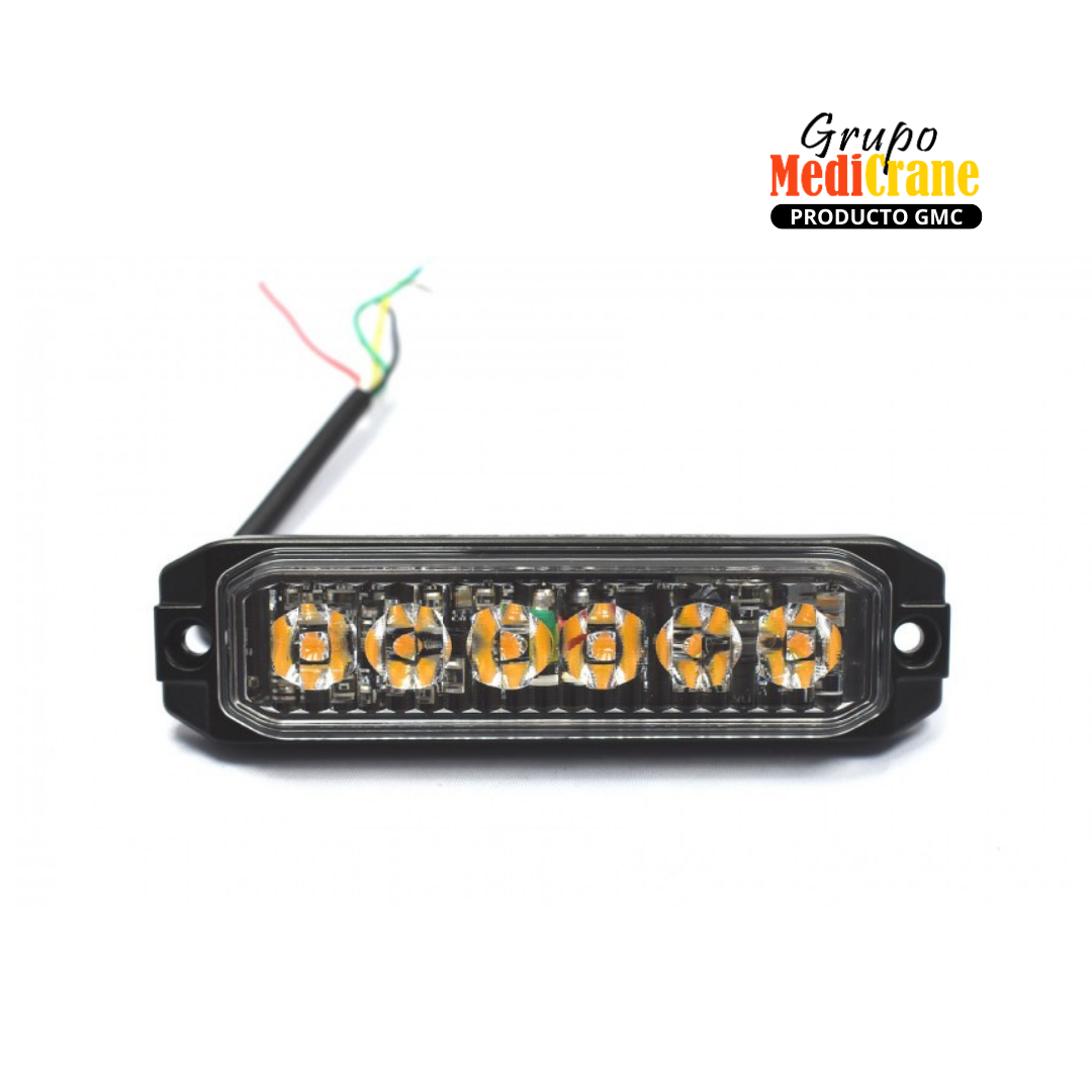 Strobo de LED GMC de 6 LEDs, 12/24V, ámbar. Ref.12526