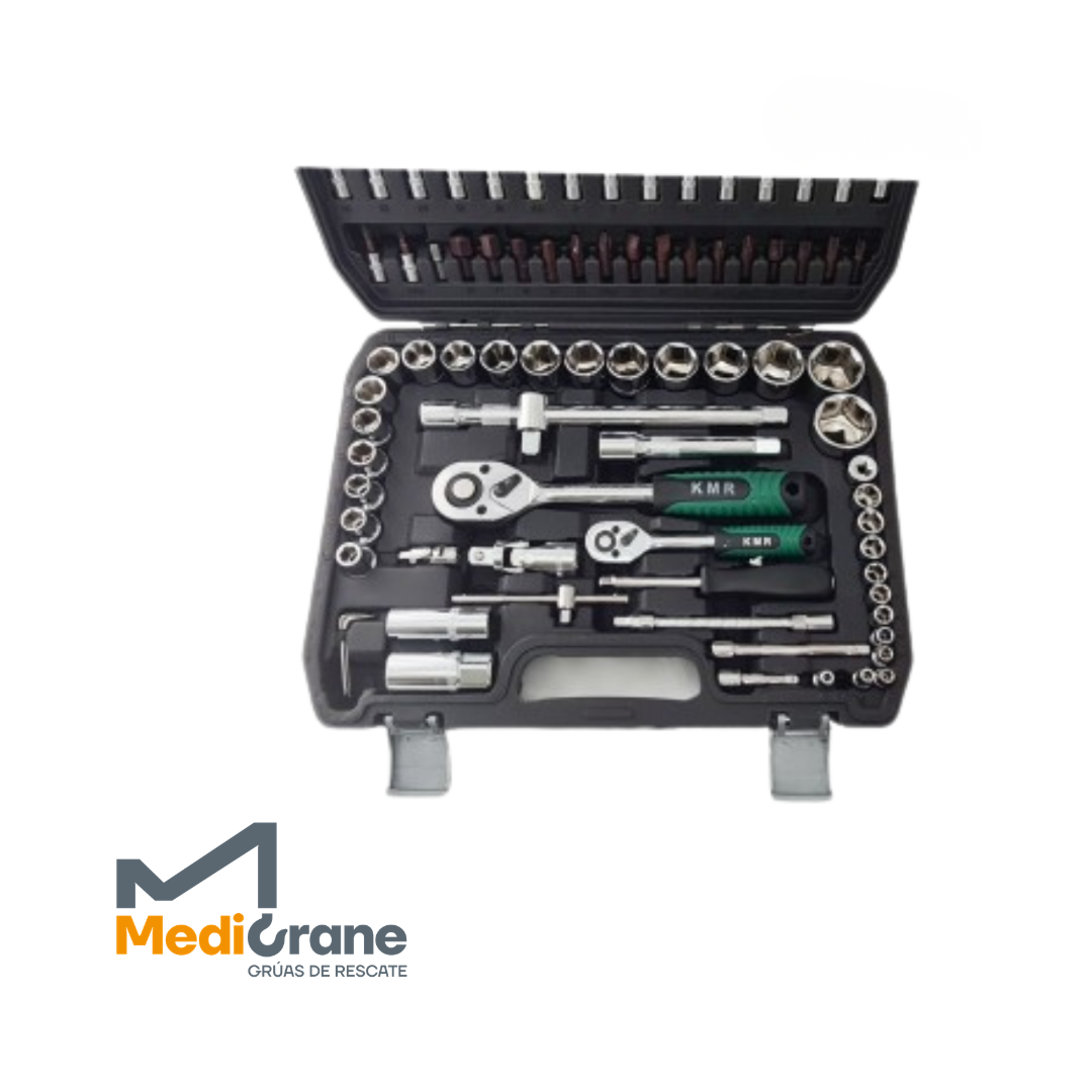 ESTUCHE DE HERRAMIENTAS GMC DE 94 PIEZAS EN CAJA DE PLASTICO DE 1/2" y 1/4"  RT2007  REF.25096