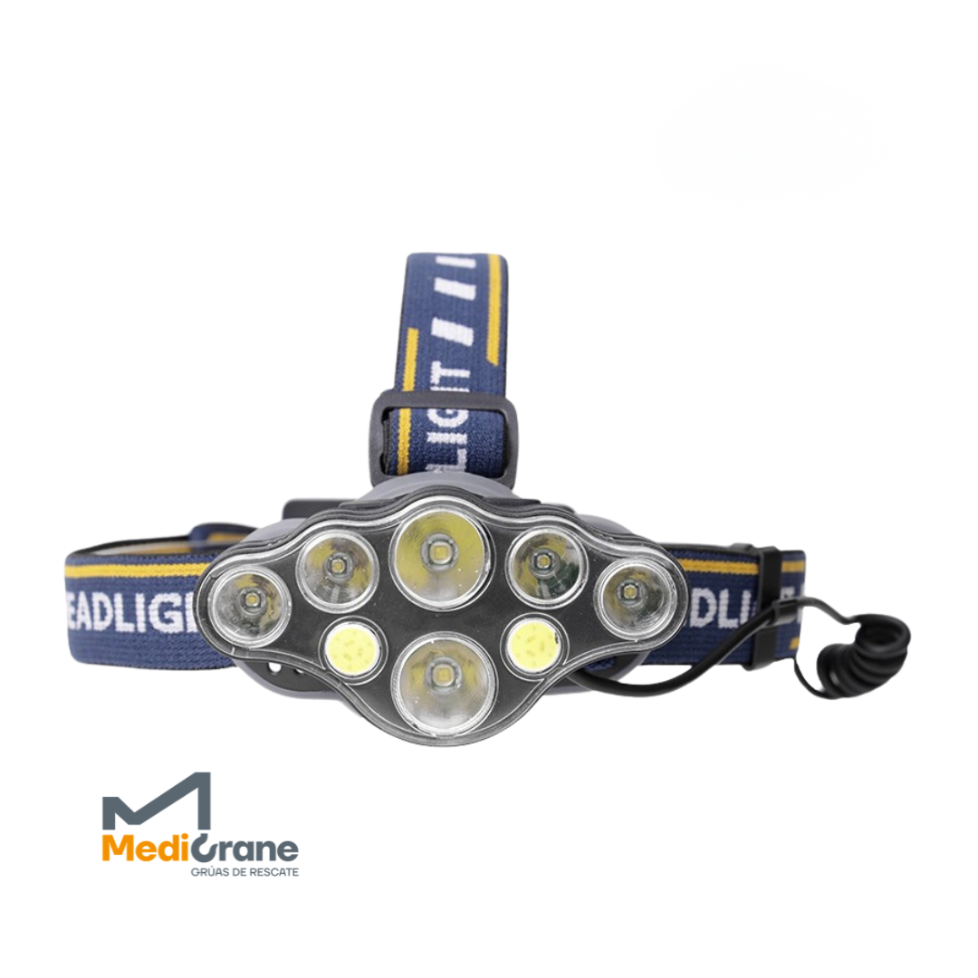 LINTERNA FRONTAL GMC CON 11 FUNCIONES DE ILUMINACI&Oacute;N DE LED,  FABRICADA  ABS+ALUMINIO LA0107   REF.12545