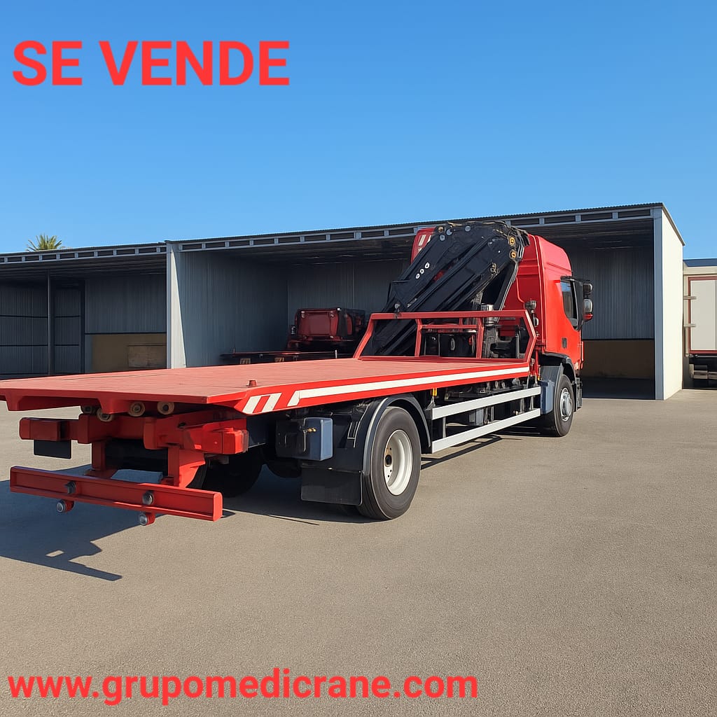 0404 GRÚA DESLIZANTE RENAULT 340.18  + PLUMA HIAB 245E